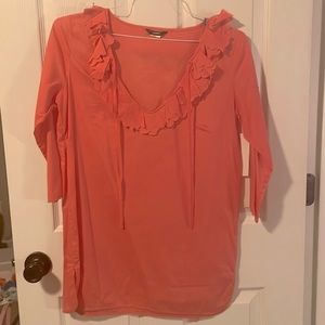 J. Crew 3/4 sleeve pink/salmon blouse